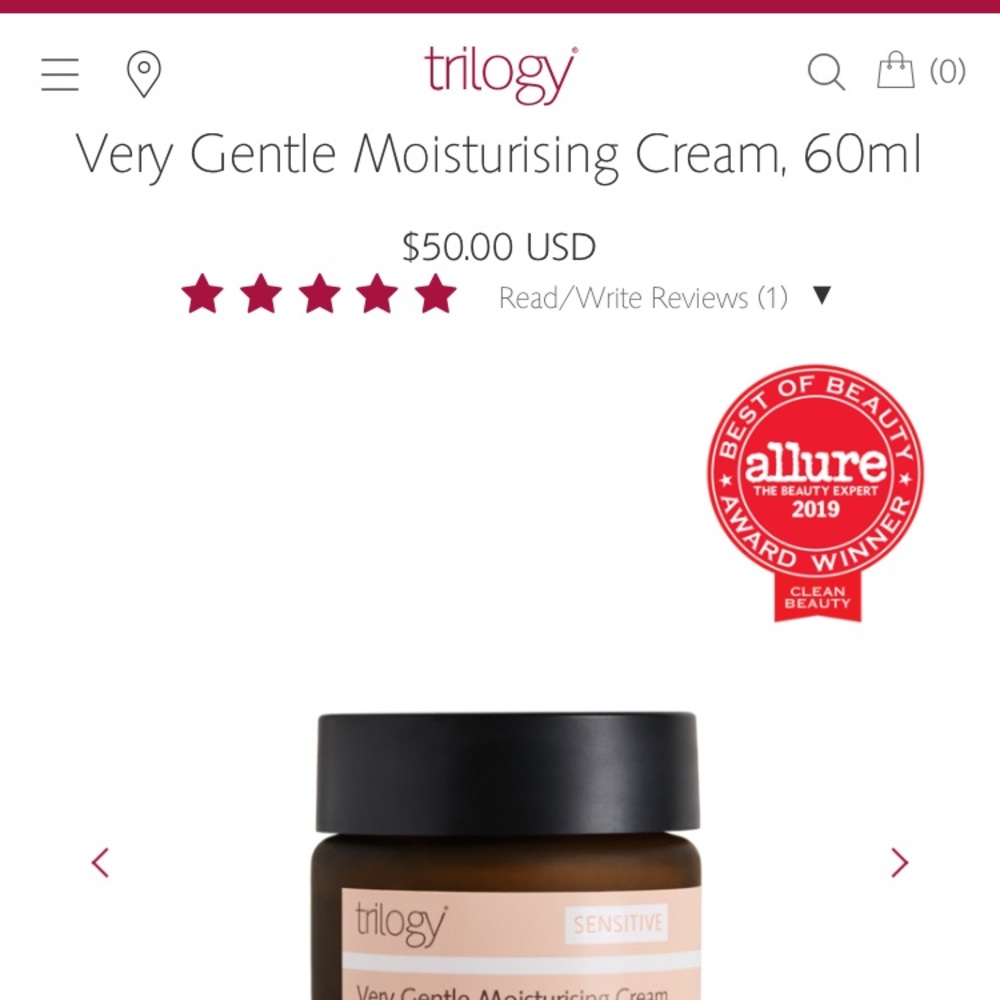 Trilogy moisturizing cream